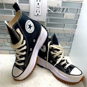 Converse Black and White High-Top Athletic Shoes